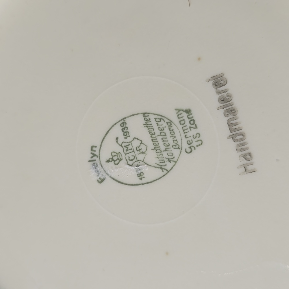 Baveria Evelyn Handmalerel Germany China Plates Set Gold Floral Border 7.5" - Picture 6 of 6